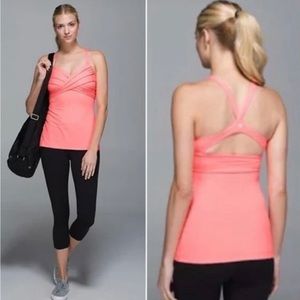 Lululemon Wrap it Up Tank in Neon Orange (Size 4)